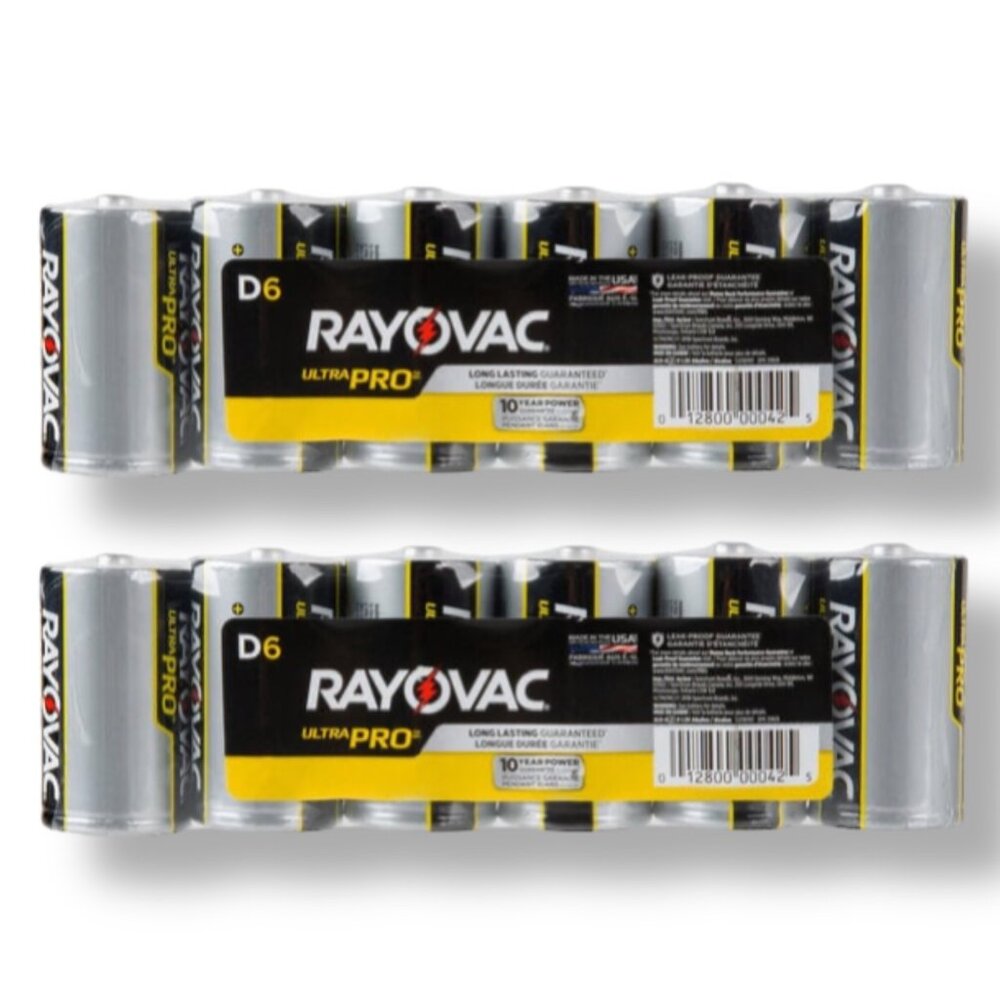 Rayovac Size D Ultra Pro 1.5V Alkaline Batteries ALD-6J 6 Pack Shrink-Wrap NEW!